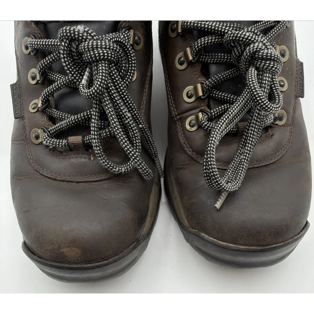 Timberland White Ledge Mens 9 M‎ Waterproof Boots Brown Leather Lace Up Mid